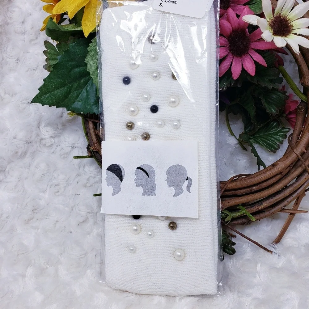 New! Pearl Studded Headband / Ear Warmer